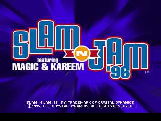 Slam n Jam 96 Title Screen